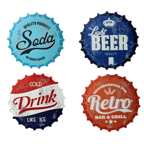 Set round plastic retro - of, 4
