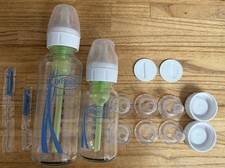 Dr. Browns Anti-Colic Glass Sterilized Bottle Set 120ml + 250ml With Extra Teats