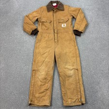 Carhartt Coveralls Kids 28x19 Small Tan Overalls Boiler Suit Quilted Youth