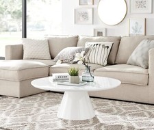 PALMA Round Pedestal White/Grey/Black/Marble/Concrete Living Room Coffee Table