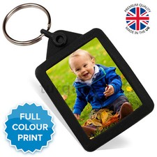 Personalised Custom Photo Gift Gel Keyrings Key Fobs 45 x 35 mm | Passport Size