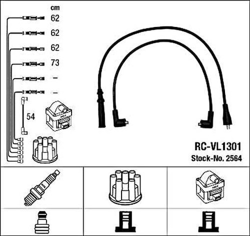 Black ignition cable kit ngk - ignition,