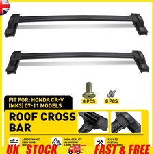 FOR HONDA CRV MK3 2007-2011 METAL BLACK ROOF CROSS RAILS BARS LEFT & RIGHT SET