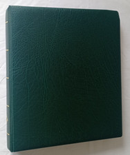 LIGHTHOUSE OPTIMA LUXURY GREN PADDED STAMP RING ALBUM & 8-POCKET PAGES