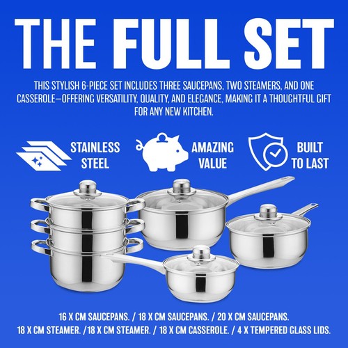 New 6pc stainless - new,