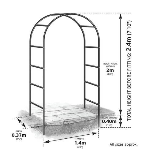 Garden arch trellis - 2.4m,