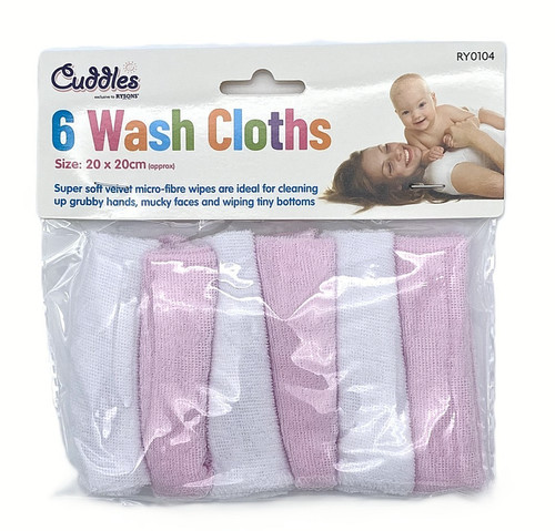 6pk baby wash cloths soft - 6pk,
