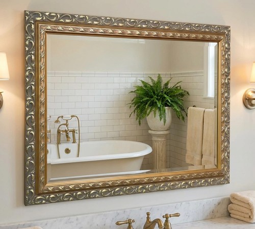 Gold decorative mirror - decorative,