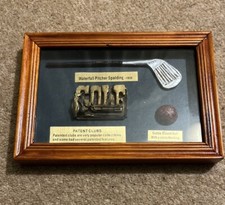 Golf Memorabilia Shadow Box 3D wall display vintage golf club, ball Picture Gift