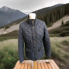 Joules Ladies Moredale Jacket Quilted Blue Floral Lining Size M UK12 US8 Vgc