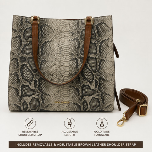 Women snakeskin print - print, tote