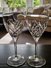 Royal Doulton Juliette Crystal Wine Glasses x Two x 19.2 cms Tall -Pristine
