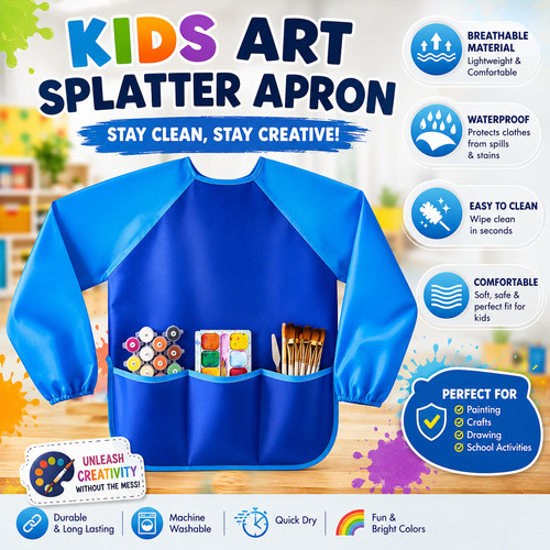 Waterproof art apron long - waterproof,