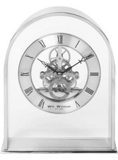 Widdop Silver Arch Mantel Clock with Skeleton Mvmnt 