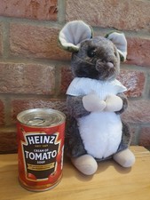 9" Merrythought Grey White Mouse Toy Retired