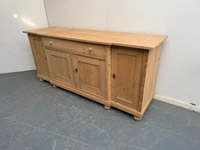 A Quality Antique/Old Pine 4 Door Breakfront Kitchen Dresser Base to Wax / Paint