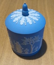 Stunning Vintage Wedgewood Blue Jasper ware Biscuit/Sweet Jar