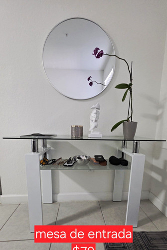 Glass top entryway console - glass,