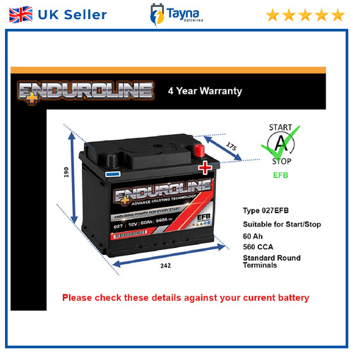 Efb car battery fits - battery,