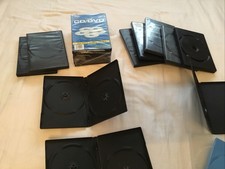 10XDouble Black 7 mm Spine DVD/CD/Blu-ray High-Quality  Plus 9 Singles Disc Case