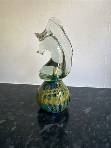 Mdina signed glass - glass, seahorse