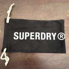 Superdry Drawstring Glasses Sunglasses Pouch Black Silky Case Branded Pouch
