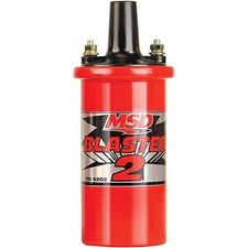 MSD Blaster 2 Ignition Coil 8202 Canister, Round, Oil Filled, Red, 45,000 V