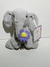 Cuddly Baby Elephant With Purple Flower Sainsbury Brand Soft Plush Toy - New