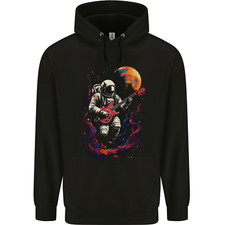 Space Gig An Astronaut Palying Electric Guitar Childrens Kids Hoodie