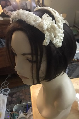 Vintage 1940s white velvet - 1940s,