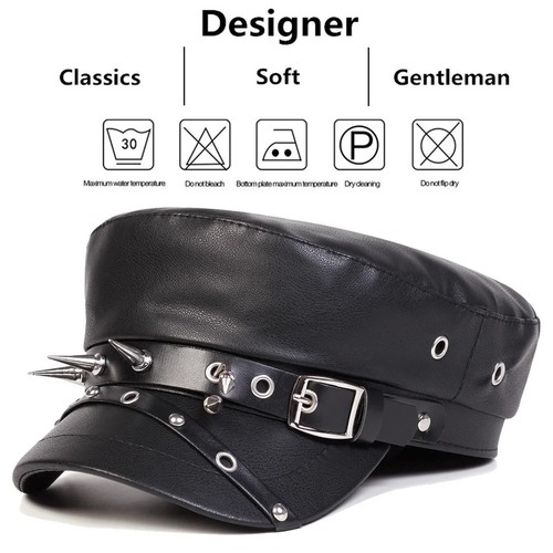 Gothic beret black faux - beret,