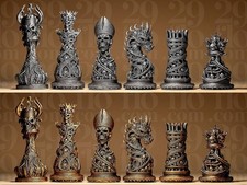 SKULL CHESS SET  DIGITAL   STL file 3d  READY TO PRINT Come AMAZING statue