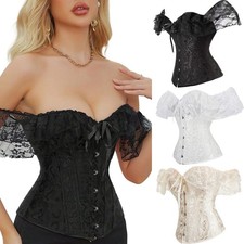 Women's Lace Up Boned Overbust