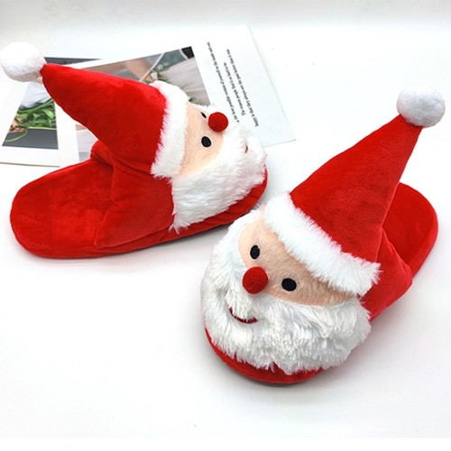 Christmas slippers plush santa - christmas,