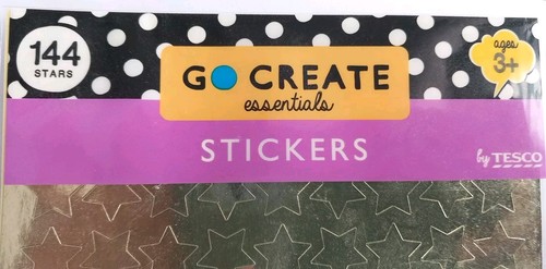 Gold silver star stickers - gold, &