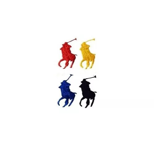 Polo player embroidered patch - player,