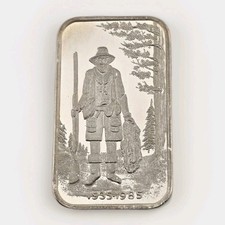 1986 The Trapper Alaska Mint Anchorage AMA-9 Silver Bar Michael's Reverse Type 1