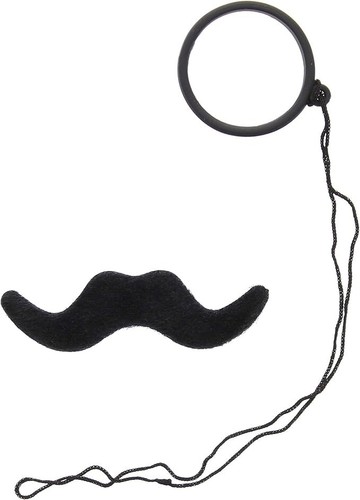 Stick black moustache - on, &