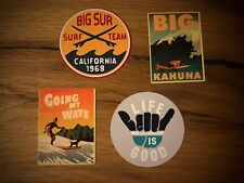 SURFER Set 4x Stickers Beach Surfing Rockabilly Old School Bus Buggy Retro #154