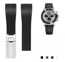 Black rubber strap for - strap, rolex