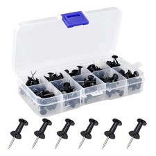 100 Pcs Black Push Pins -