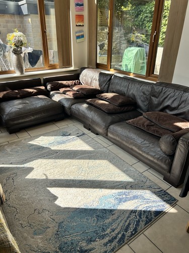 Dfs leather corner - leather, sofa