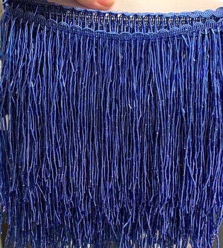 Beaded glass tube - tube, fringe
