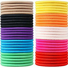 50 Thick and Thin Endless Snag Free Hair Elastics Bobbles Bands Ponios Mix