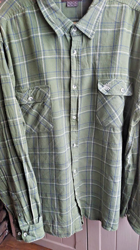 Long sleeved green check shirt - green,