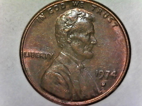 1974dlincoln error cent cud - ,