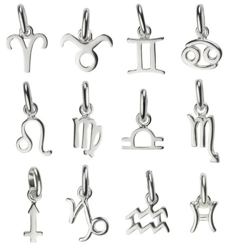 Sterling silver zodiac star - zodiac,