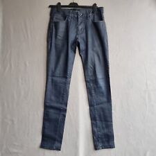 Zara Man Jeans Blacktag Denim Wear EU38 Plastic Rubber Effect Zipper Dark Blue