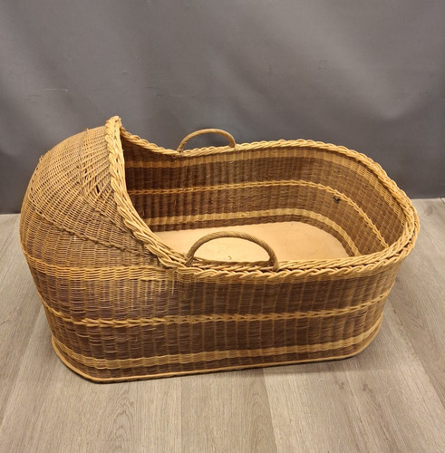 Vintage wicker crib basket - vintage,
