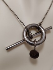 Calvin Klein Stainless Steel Three Circles Long Chain Necklace Toggle clasp